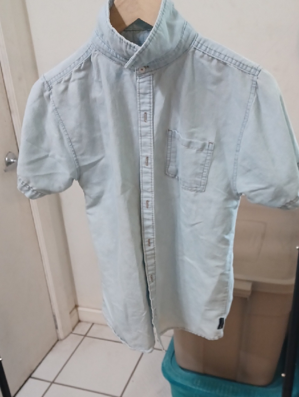 Ben Sherman Pale Blue Short-Sleeve Button-Down Shirt